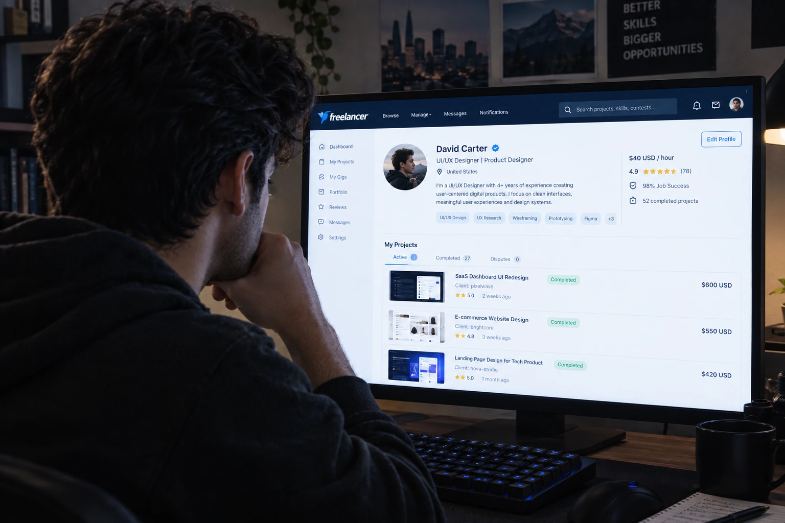 فعالیت حرفهای در Freelancer